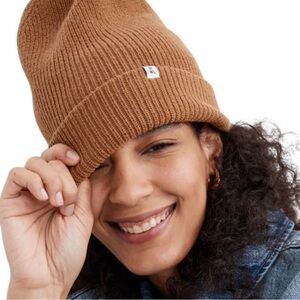 Madewell (Re)sourced Cotton Cuffed Beanie Knit Hat Dried Cedar One Size